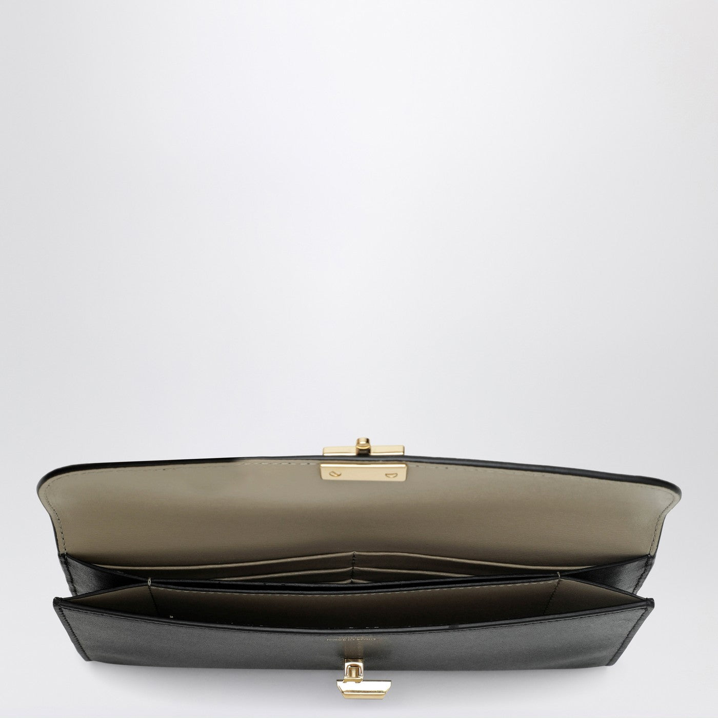 Portafoglio T-lock in pelle liscia nero