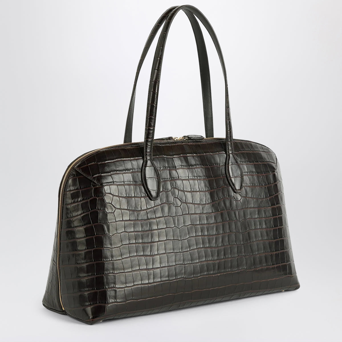 Sac cabas Garderob en cuir chocolat foncé