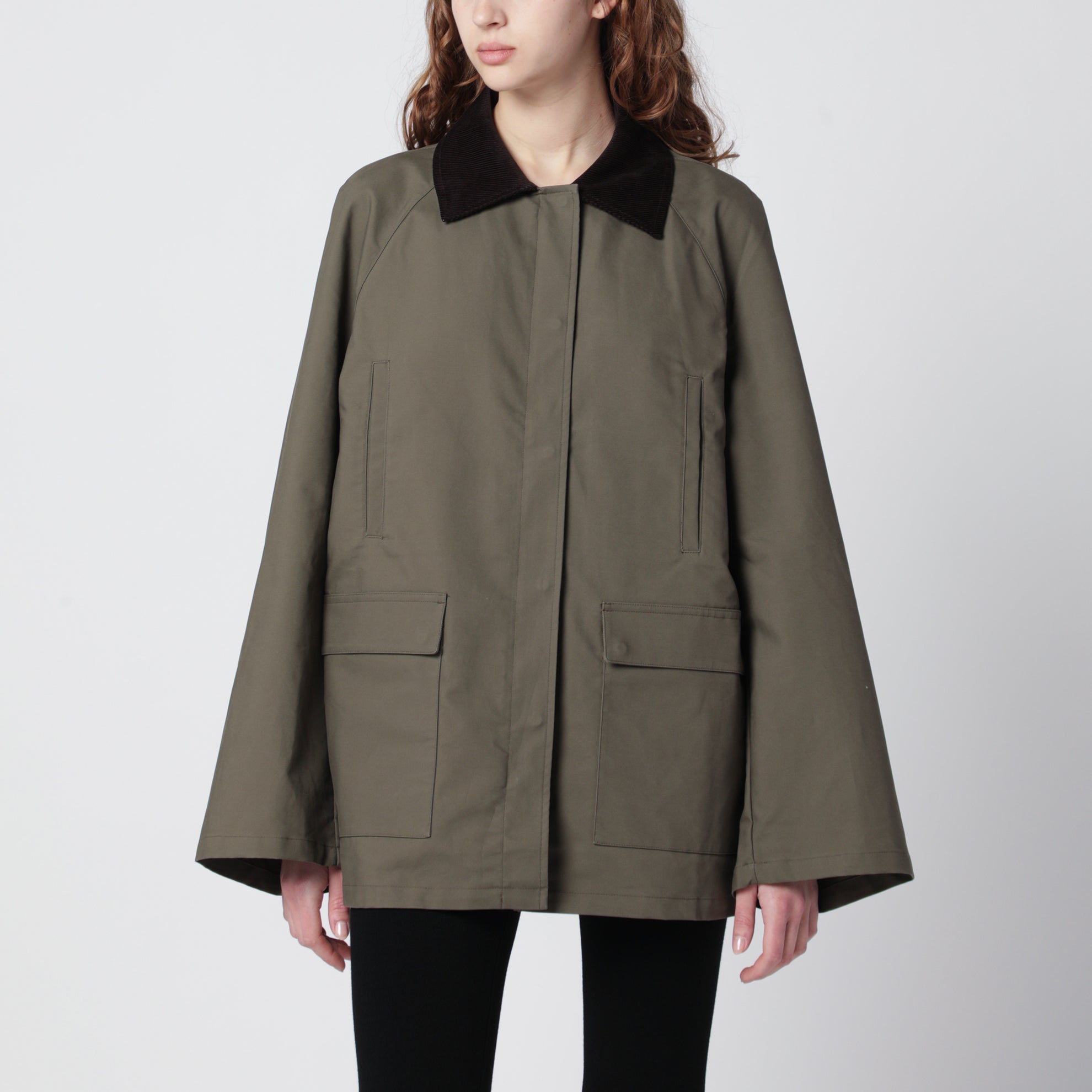 Oversize country jacket in khaki green