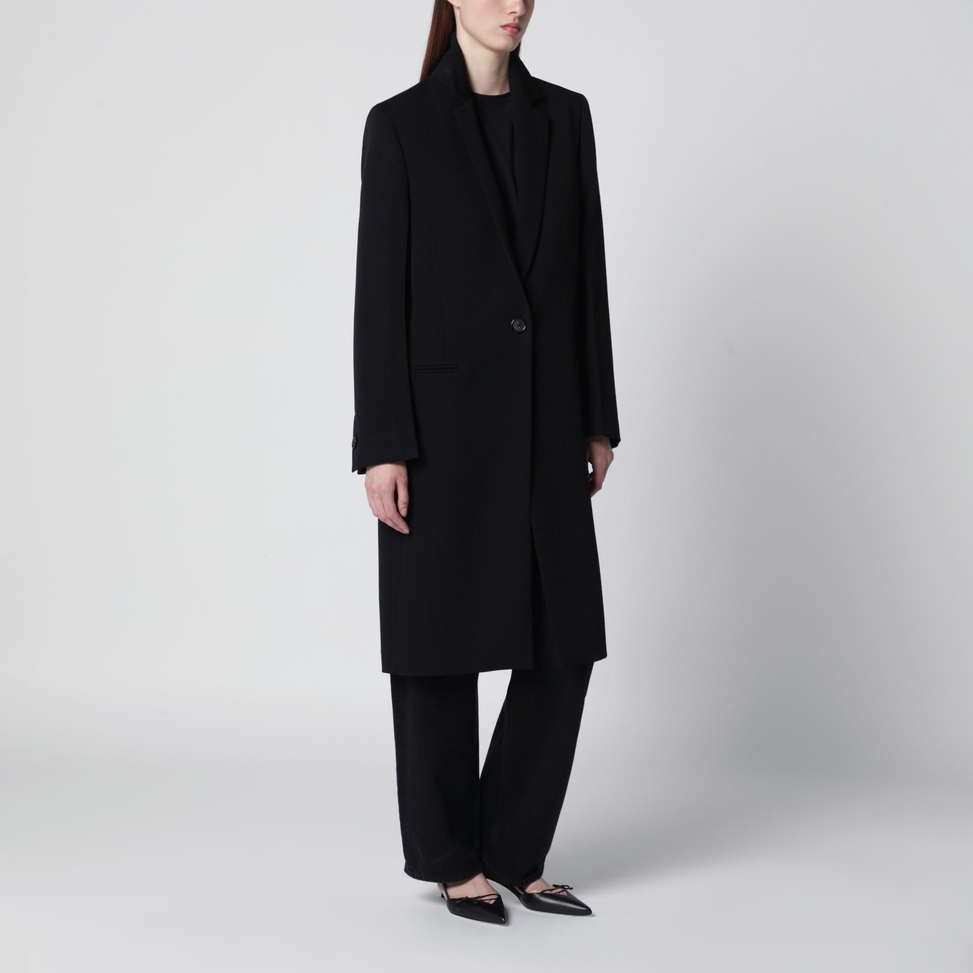 Garderob oversized wool coat in black