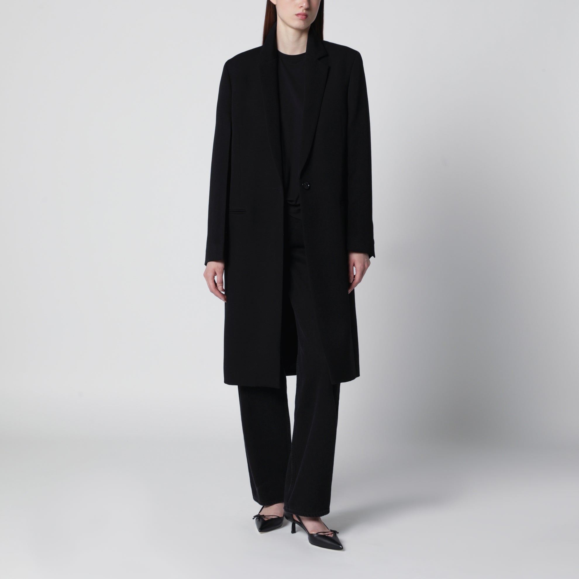 Garderob oversized wool coat in black