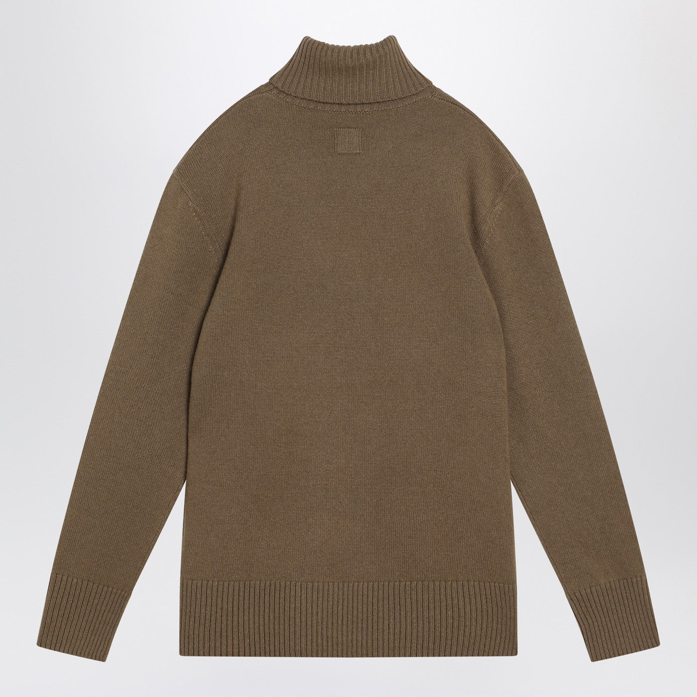 Brown cashmere turtleneck sweater