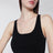 Black fitted compact knit tank top