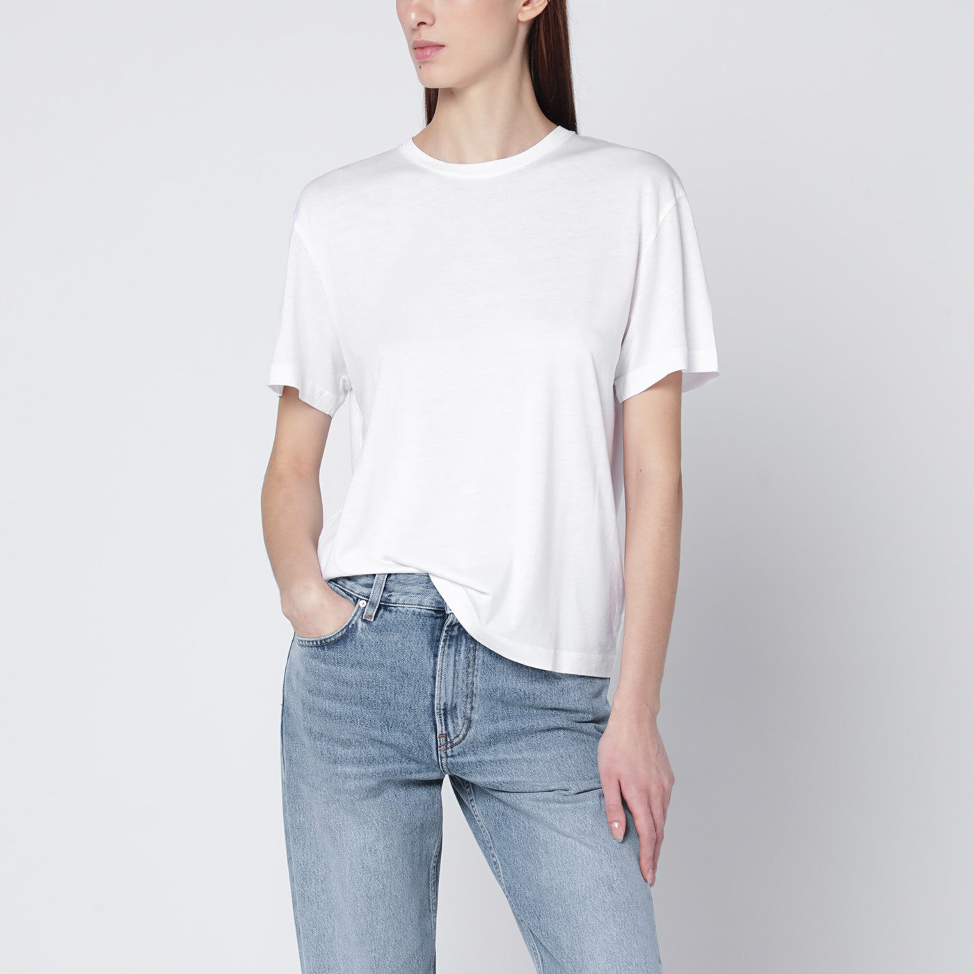 T-shirt blanc en mélange de coton biologique