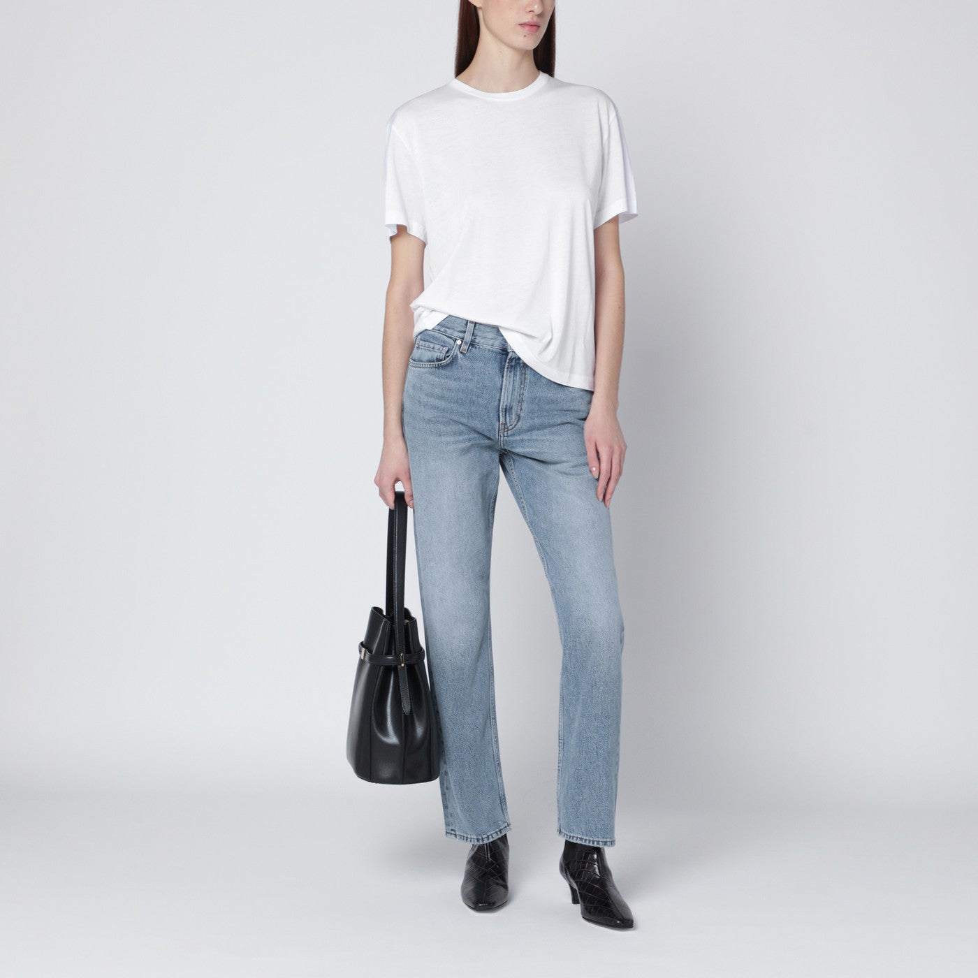 T-shirt blanc en mélange de coton biologique