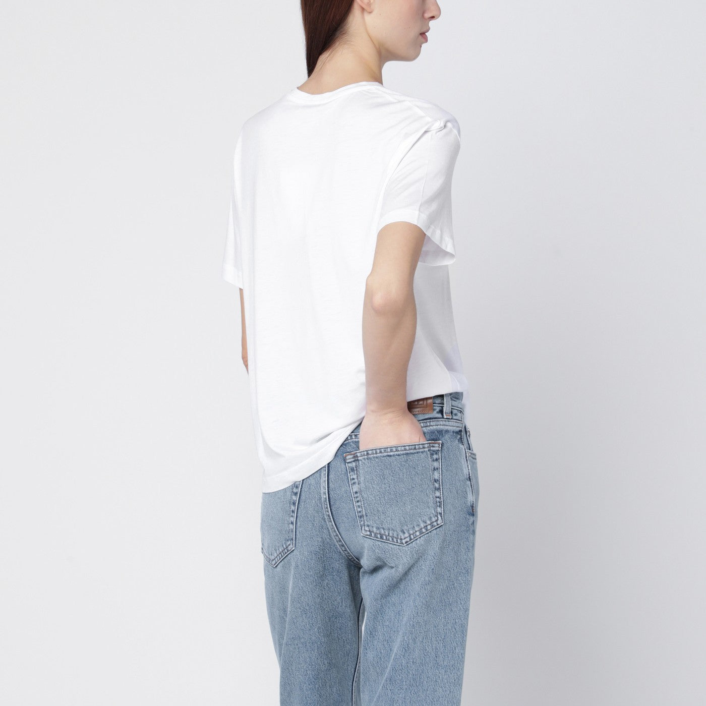 T-shirt blanc en mélange de coton biologique