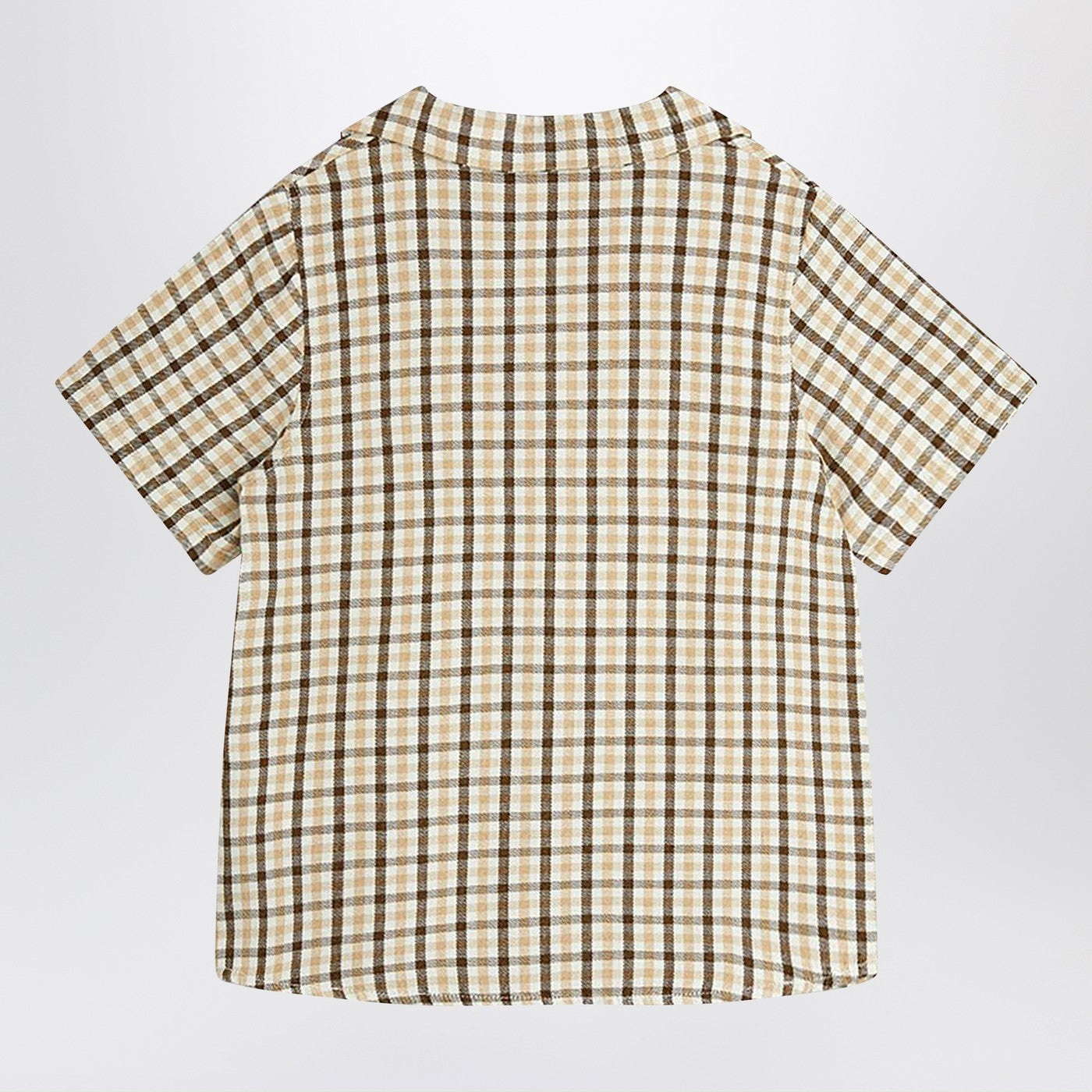 Beige Hemd mit Karomuster