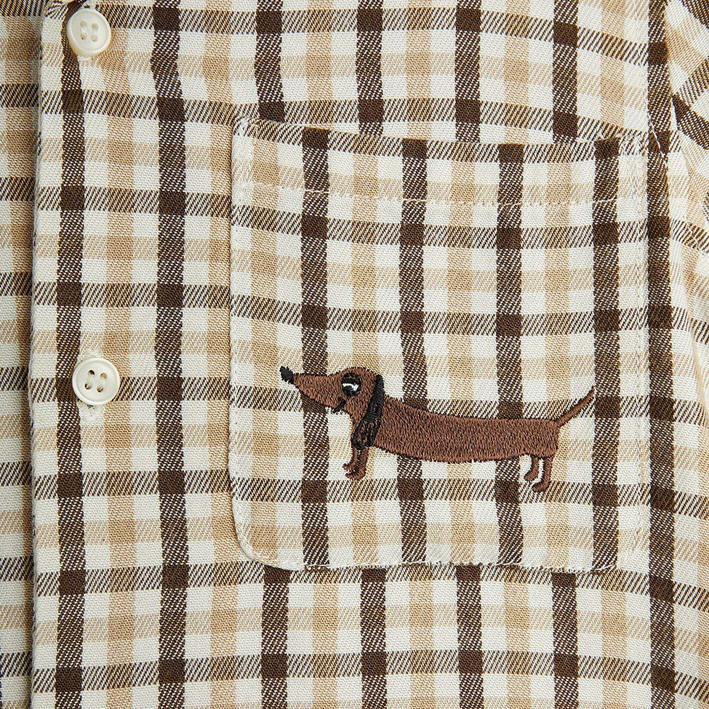 Beige Hemd mit Karomuster