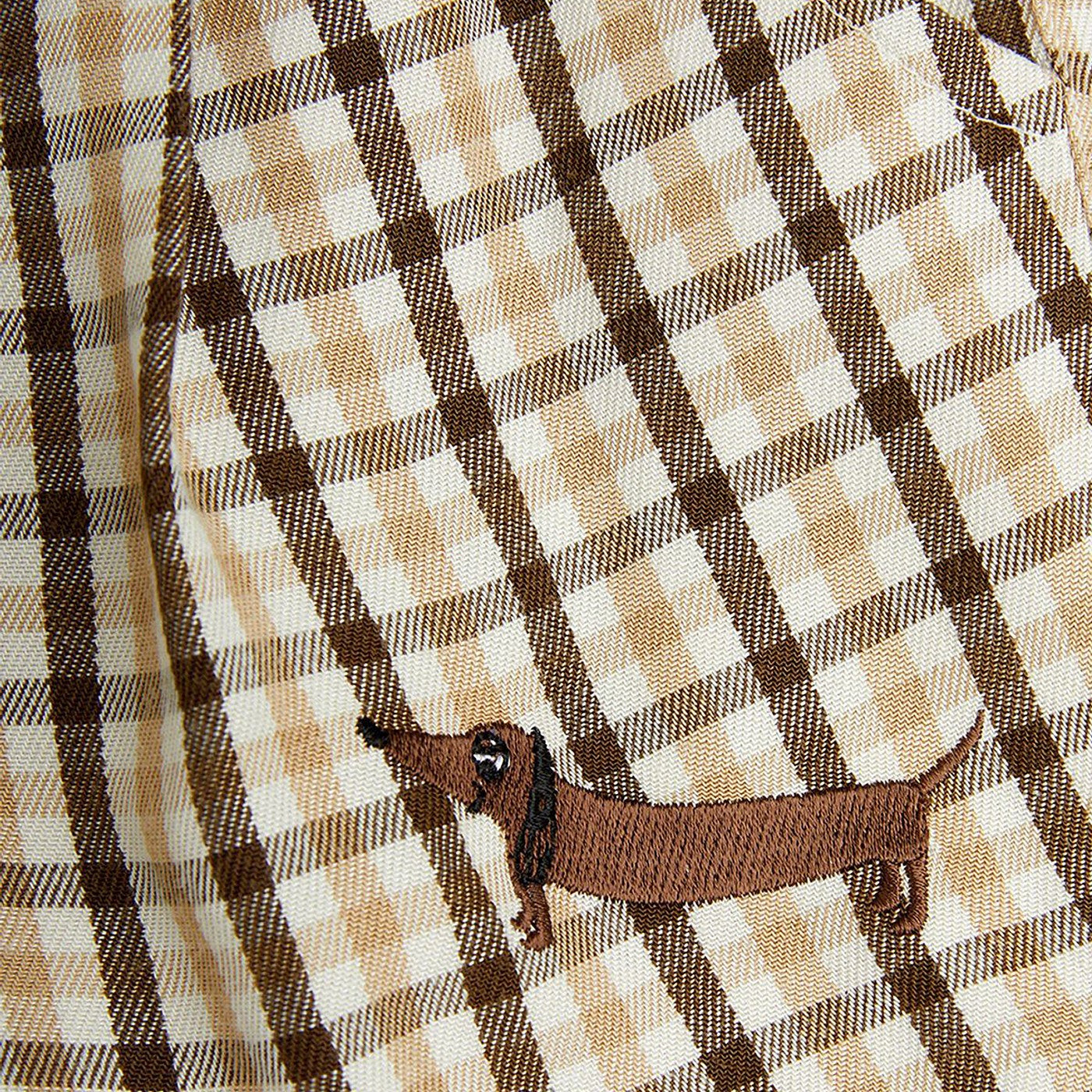 Shorts beige à motif à carreaux
