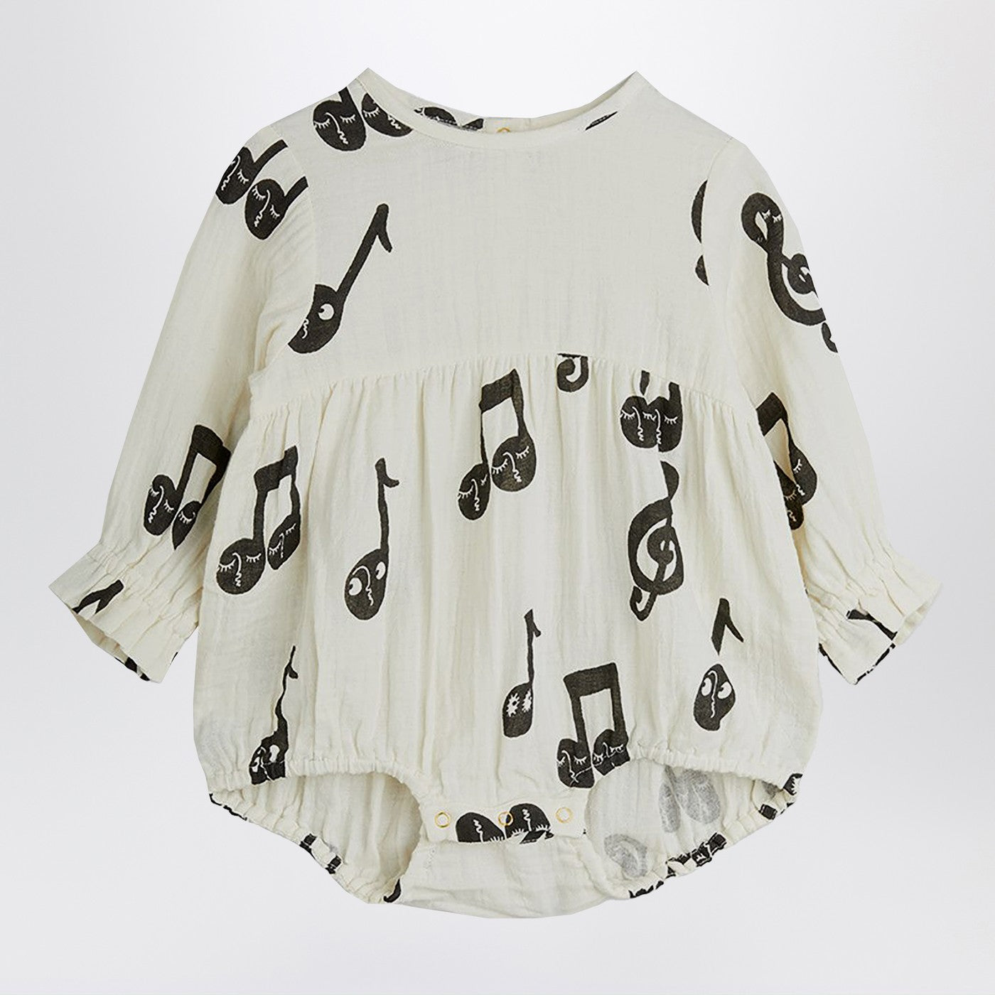 White bodysuit with musical notes