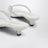 Weiße Zehenstegsandalen mit Absatz aus Leder