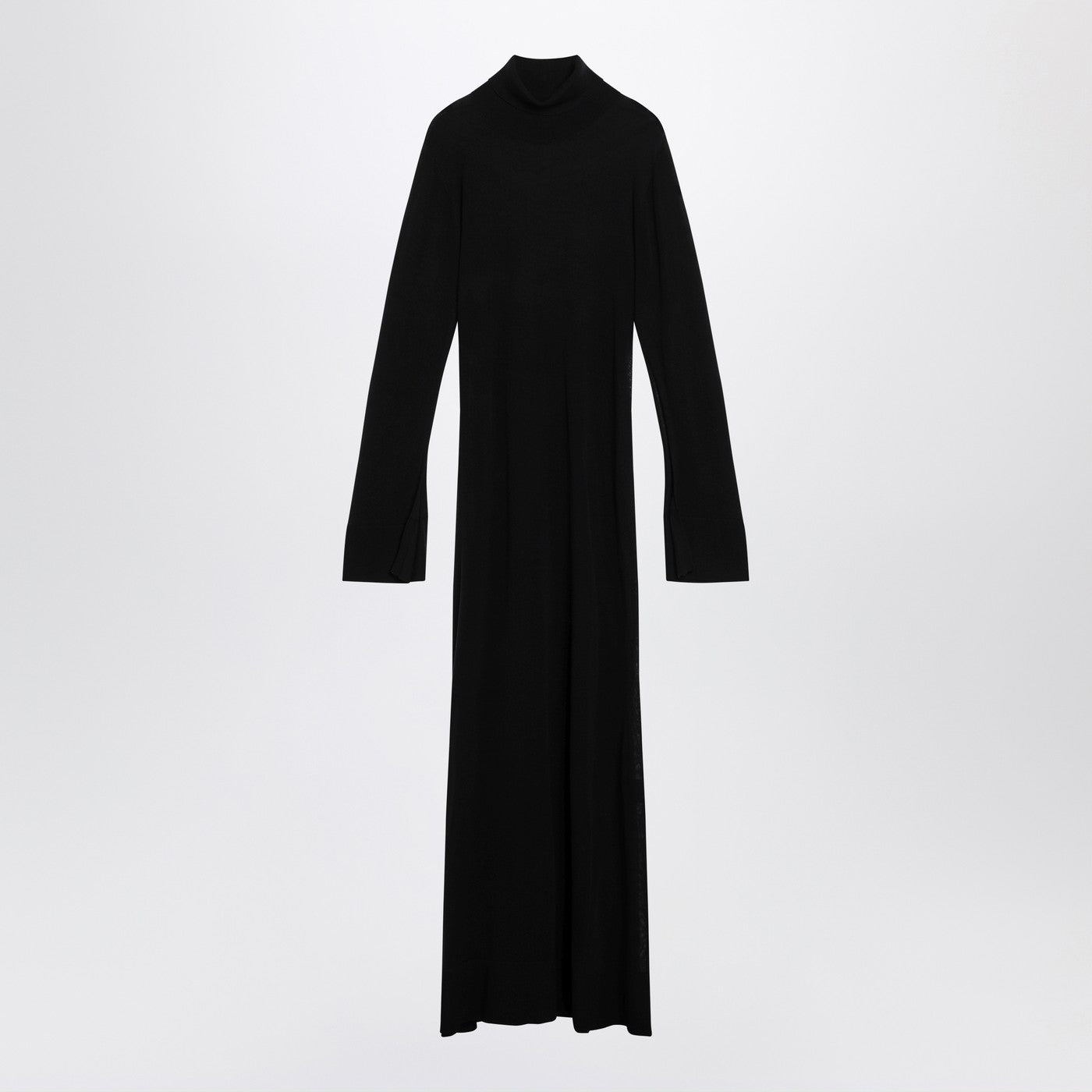 Schwarzes Rollkragenkleid aus Kaschmirmischung