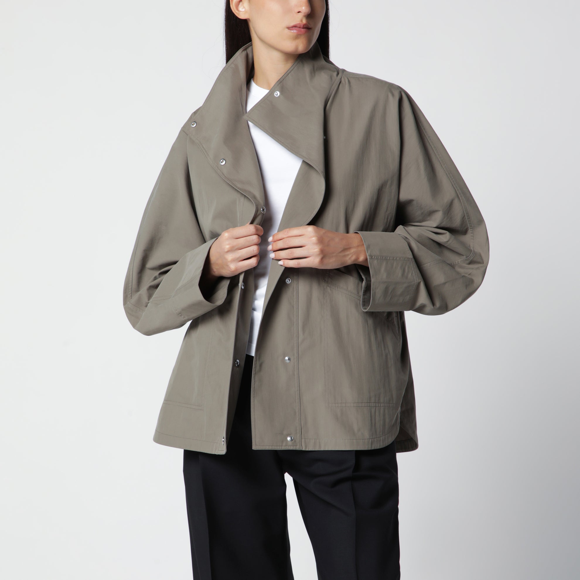 Windbreaker in clove grey cotton blend
