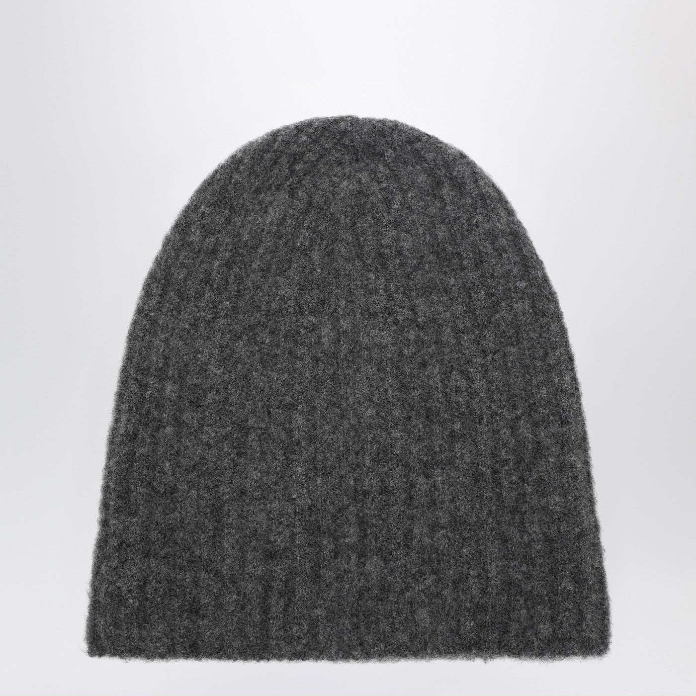 Berretto antracite in cashmere a coste