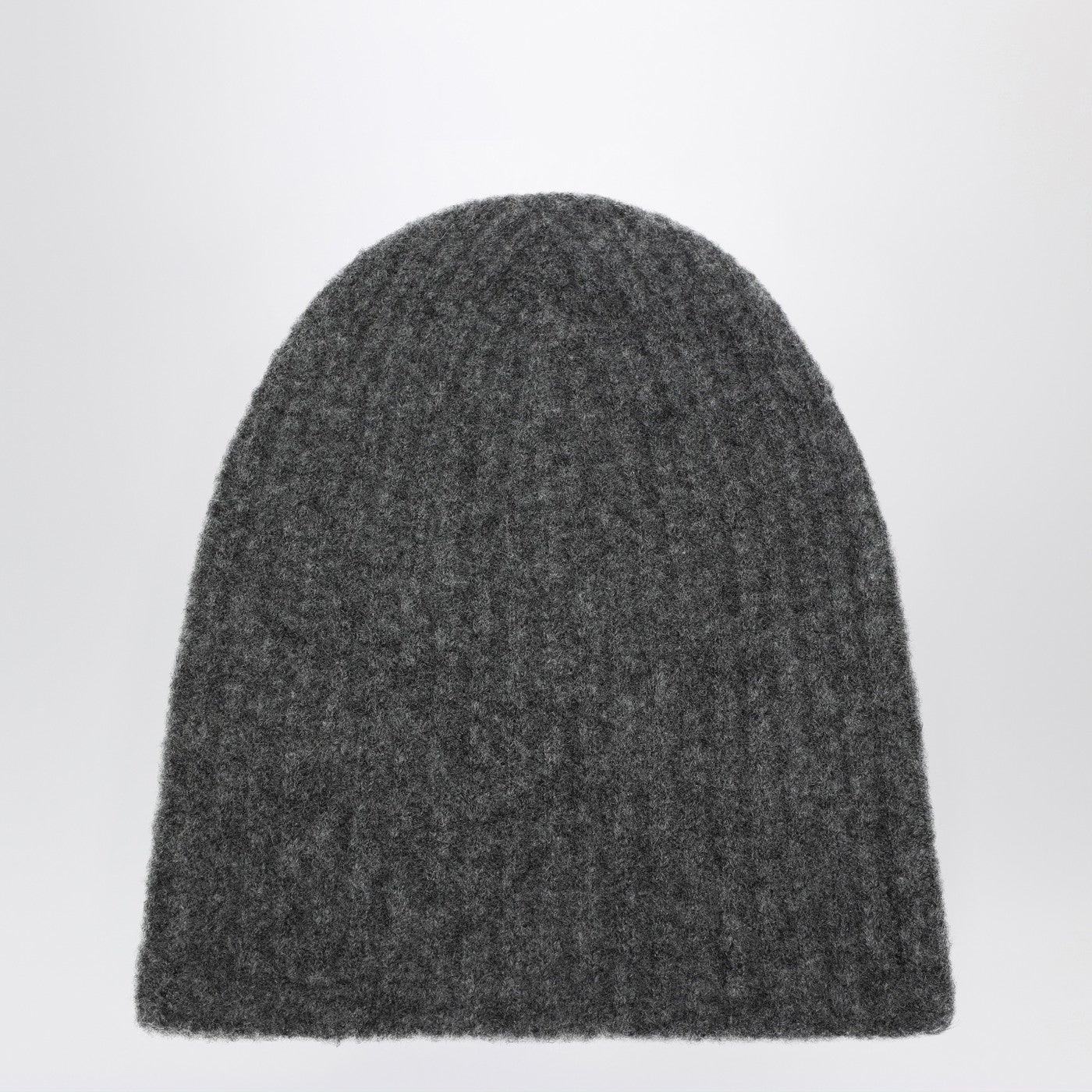 Berretto antracite in cashmere a coste