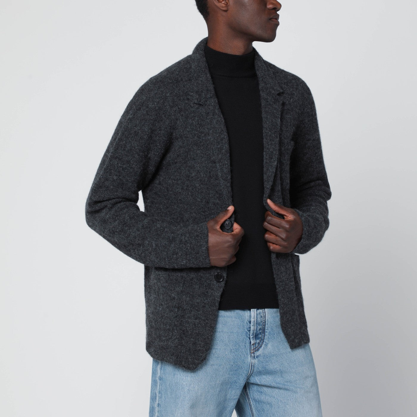 Cardigan a giacca grigio antracite