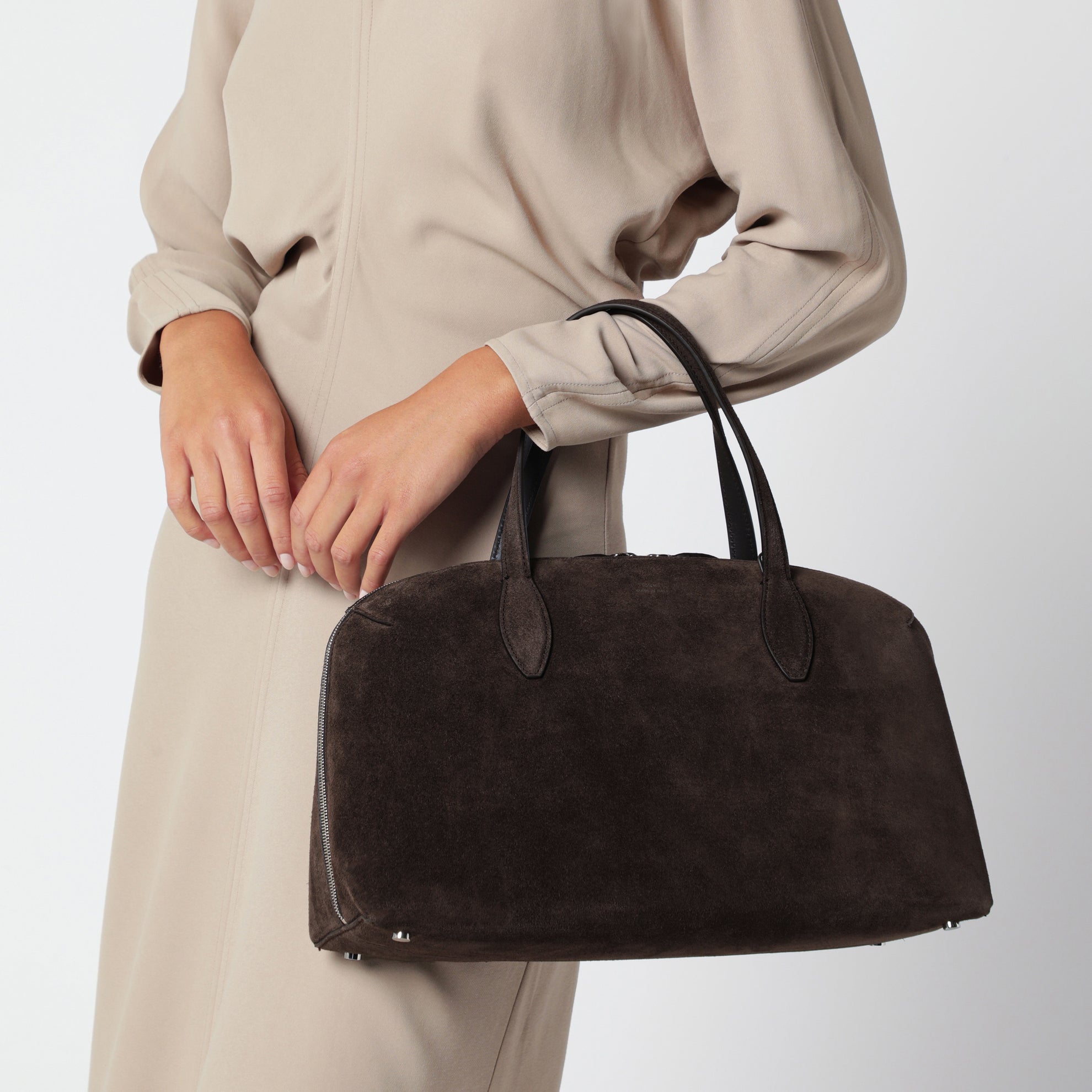Medium Day Brown Suede Tote Bag