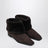 Brown suede and shearling ankle boots