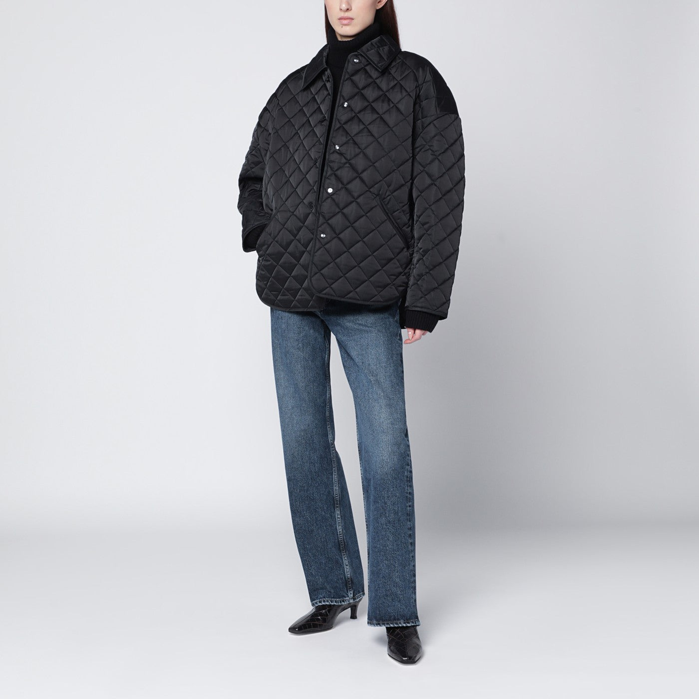 Black quilted jacket