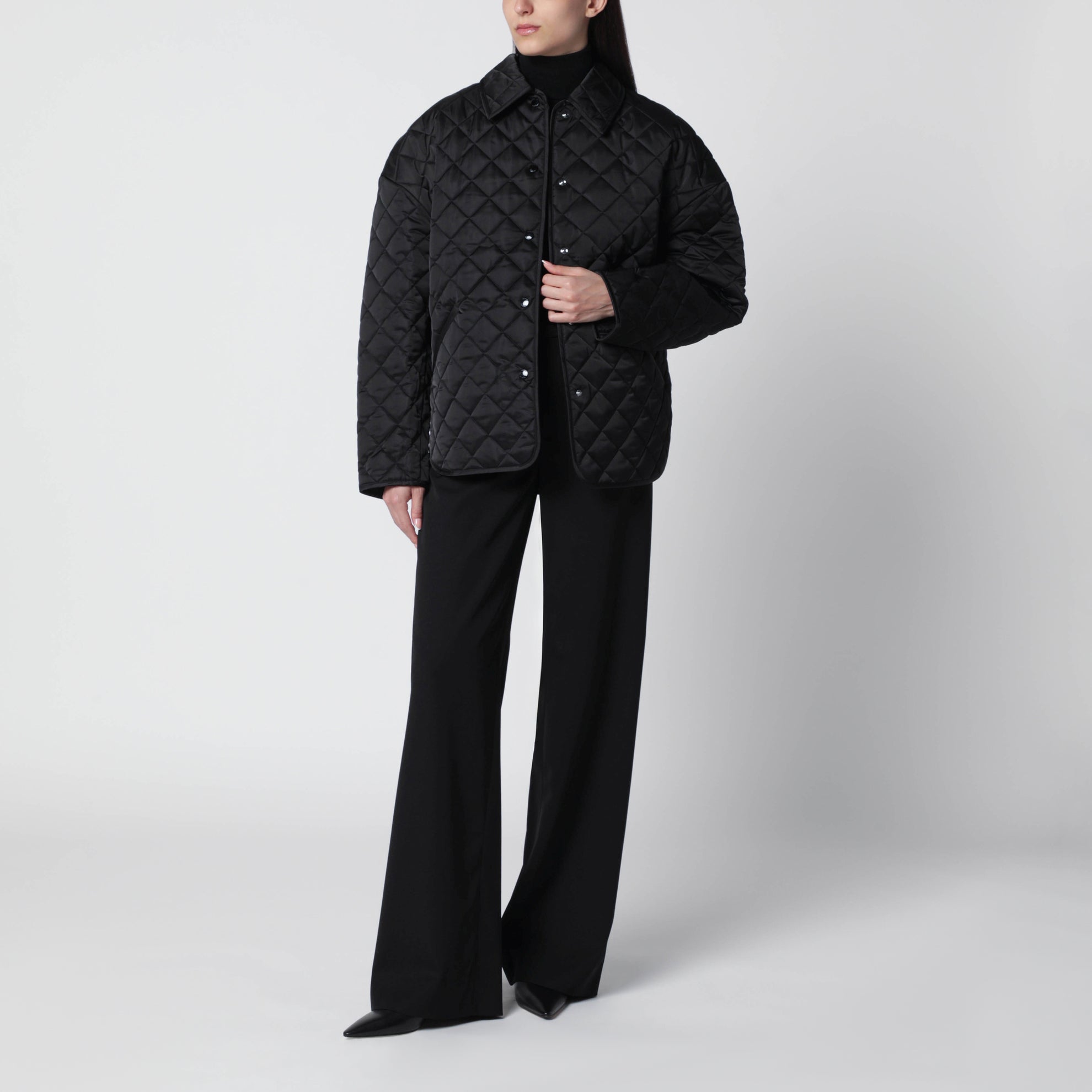 Black quilted jacket