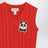 Pull sans manches à torsades rouge Panda