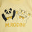T-shirt jaune clair avec imprimé panda et chat