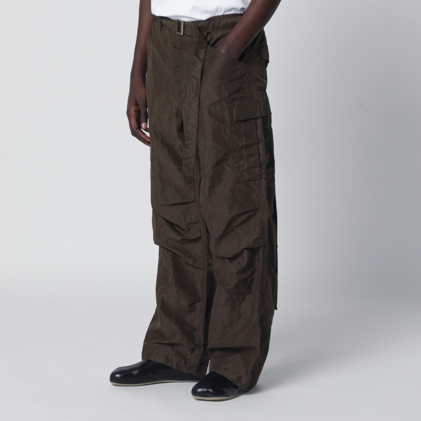 パンツ sacai 20SS Combo Cargo Trousers Sacai Khaki green nylon cargo trousers | TheDoubleF