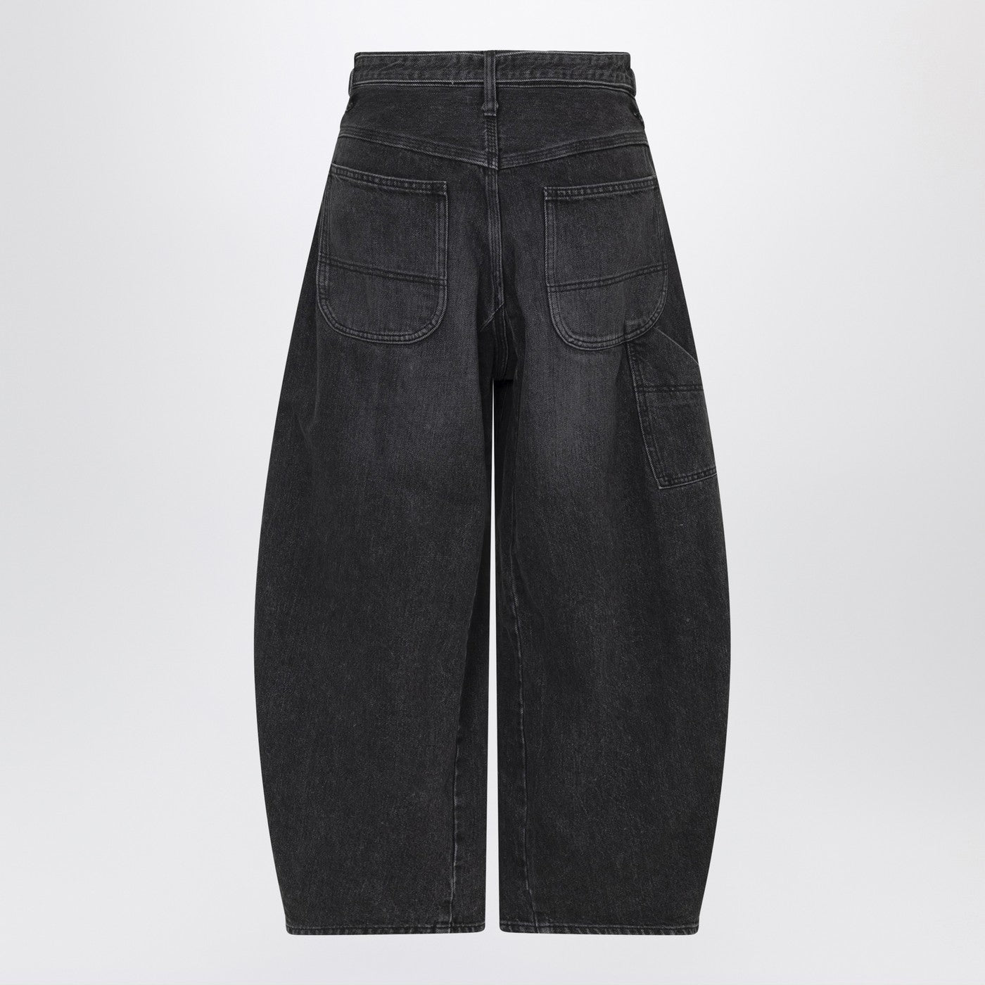 Schwarze Denim-Hose mit weitem Bein