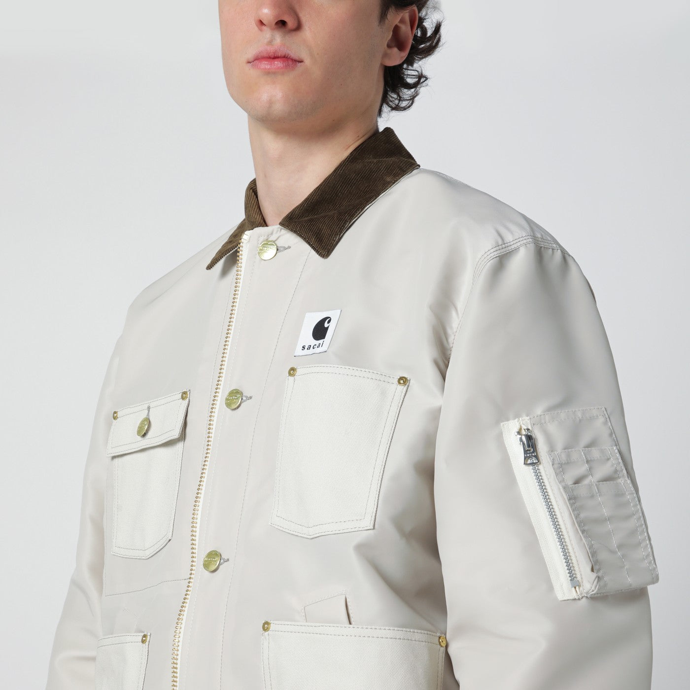 Sacai x Carhartt WIP Ivory nylon twill jacket | TheDoubleF