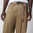 Beige Hose aus Baumwolltwill mit Gürtel