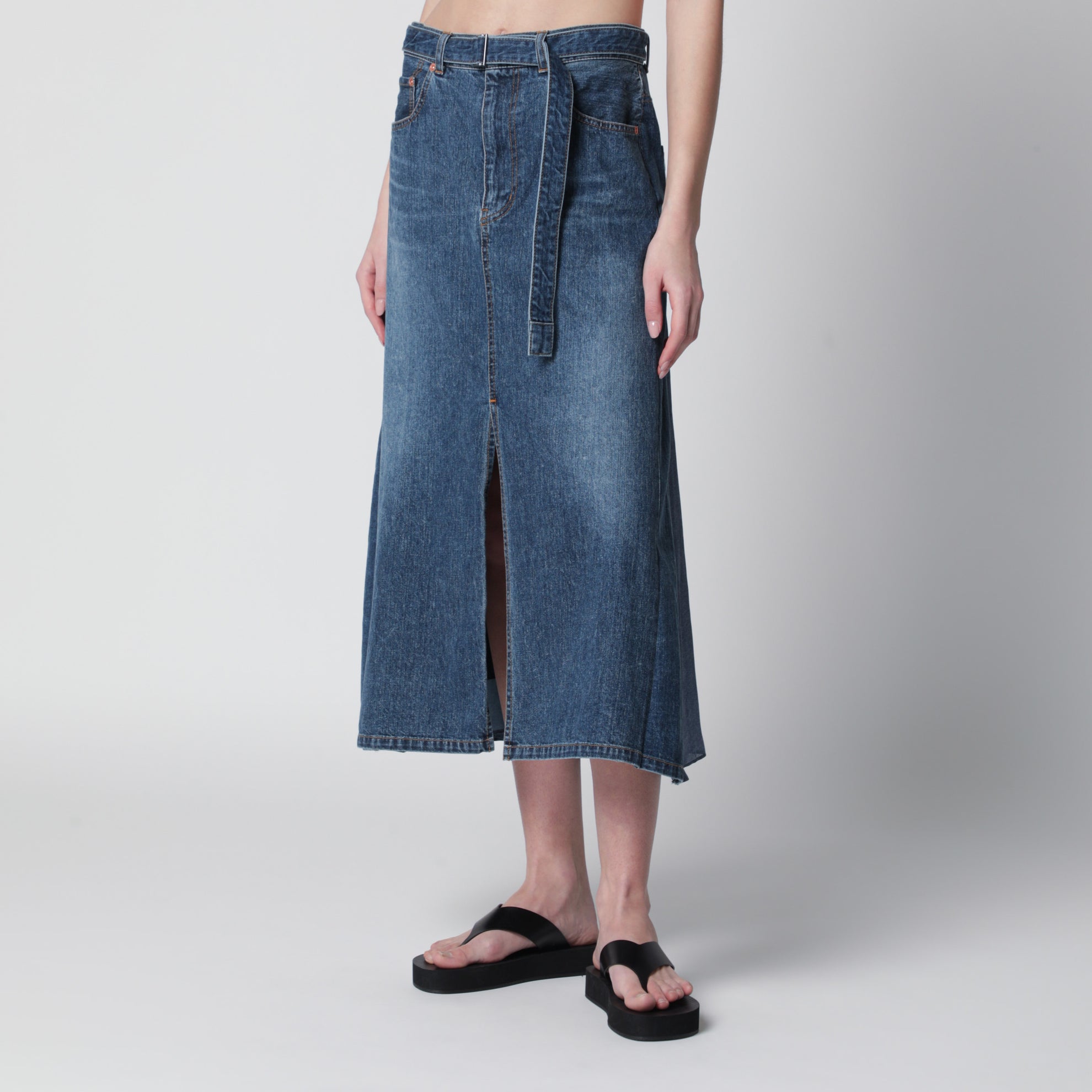 Blauer Bleistiftrock aus Denim