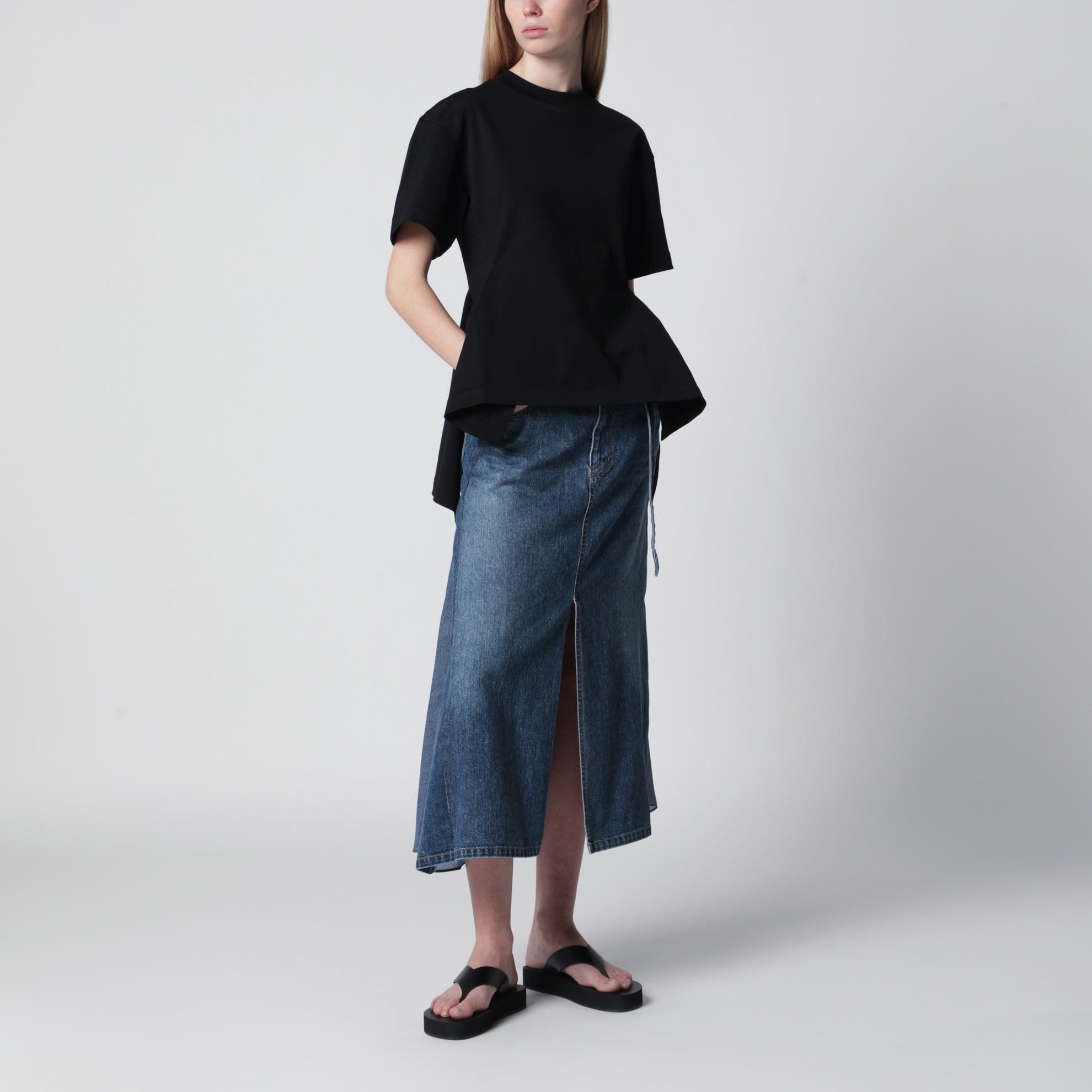 Blauer Bleistiftrock aus Denim