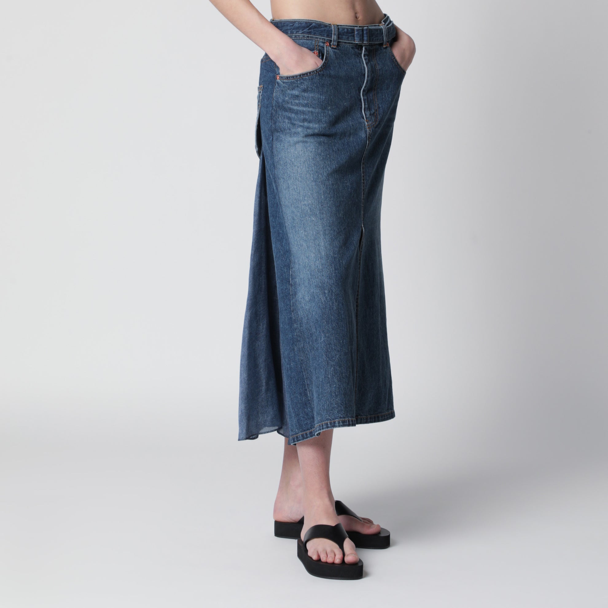 Blauer Bleistiftrock aus Denim