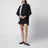 Mini-robe chemise noire en mélange de laine