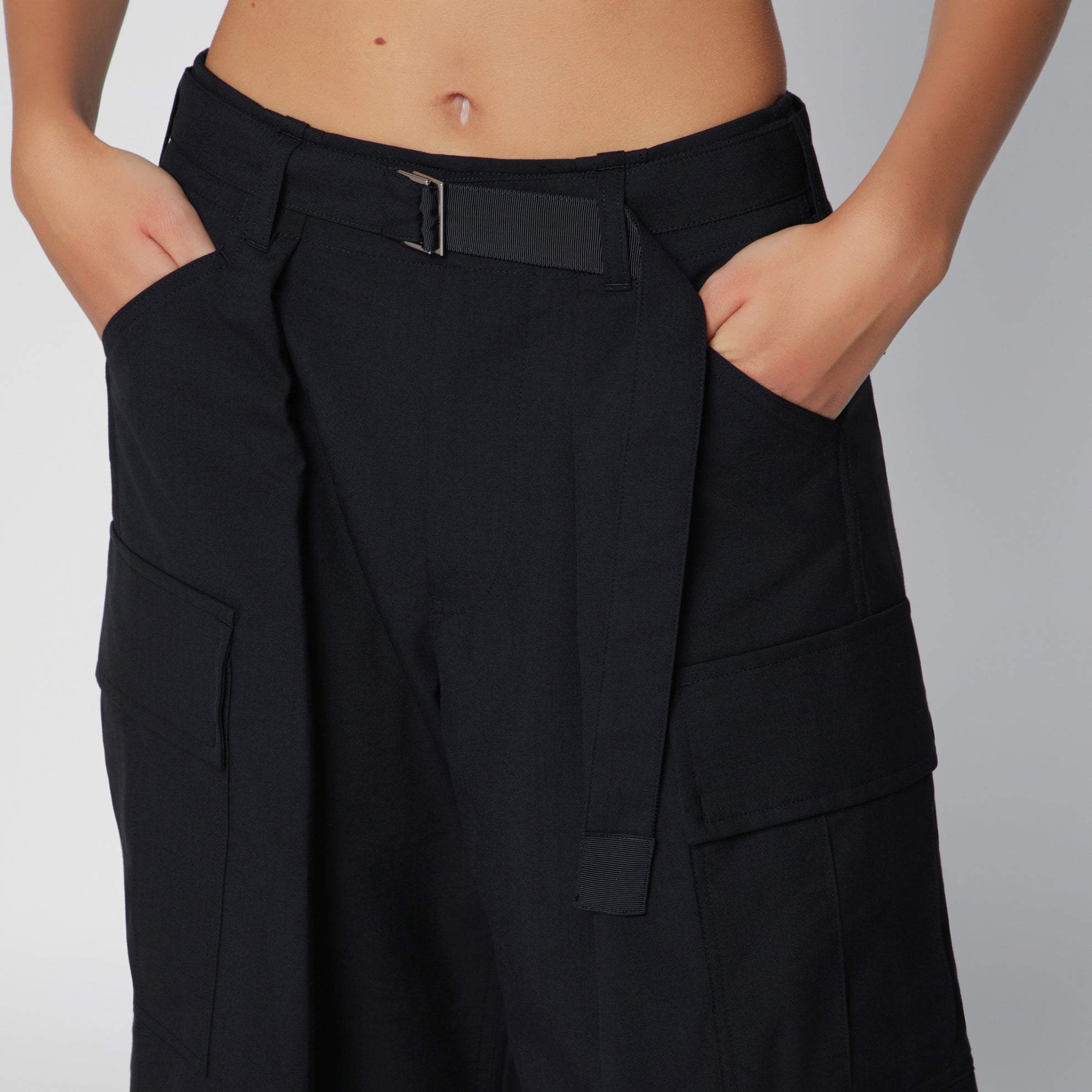 Wool-blend cargo trousers