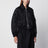 Black satin-effect nylon zip bomber jacket