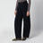 Pantalon taille haute bleu marine en coton
