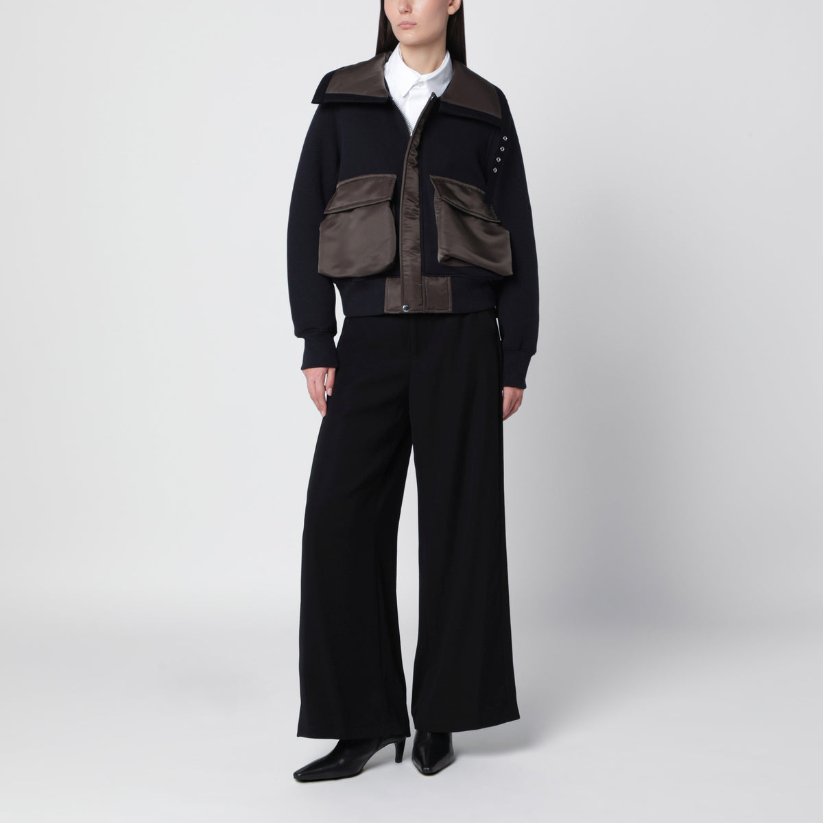 Pantalon large noir avec ceinture