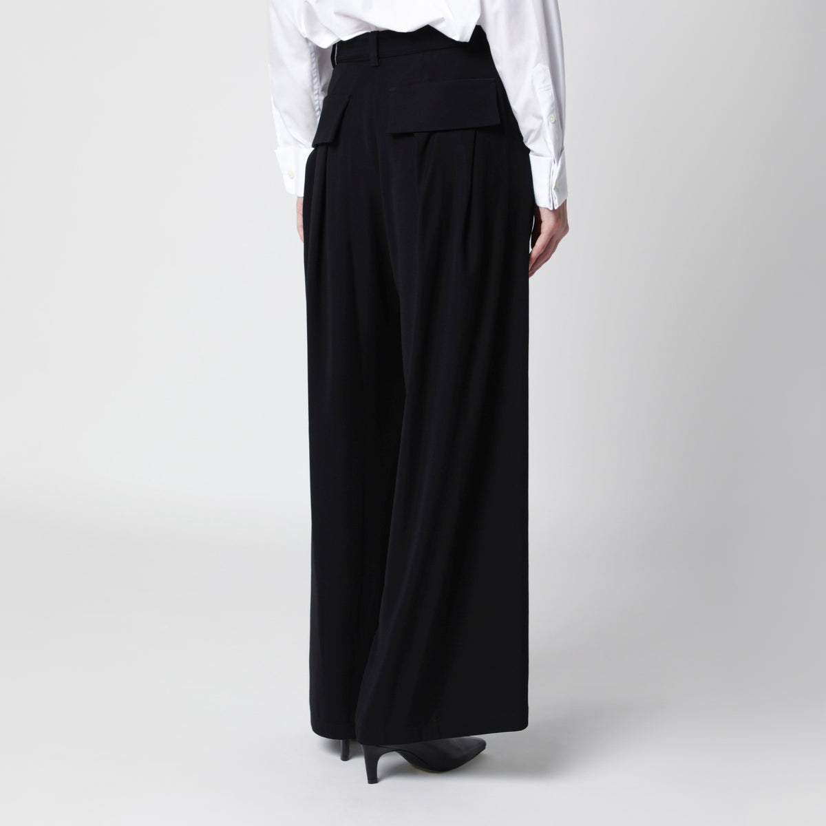 Pantalon large noir avec ceinture