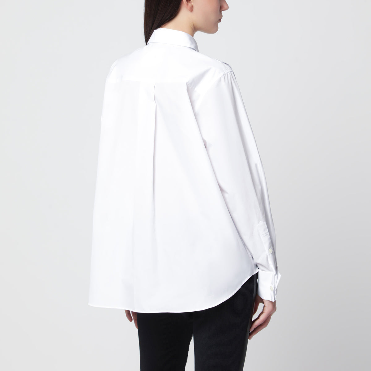 Chemise superposée blanche en mélange de coton