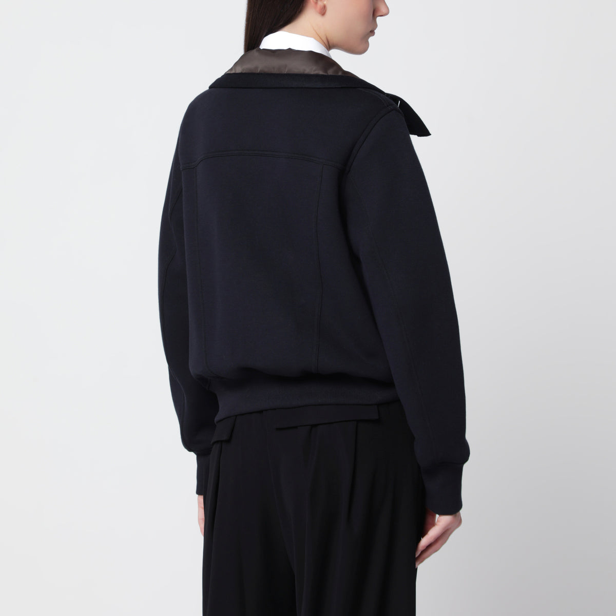 Veste bleu marine/vert kaki en mélange de coton