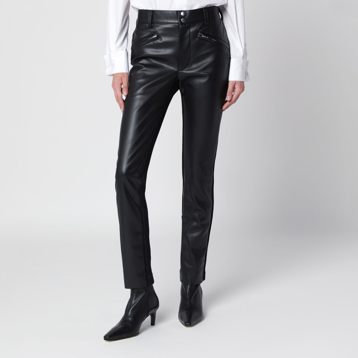 Pantalon slim noir en similicuir
