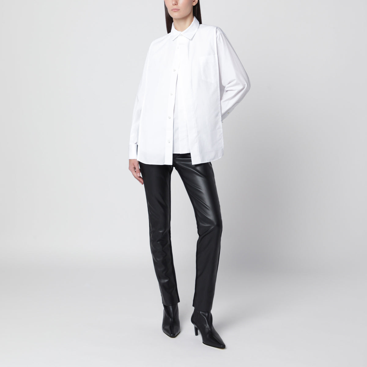 Pantalon slim noir en similicuir