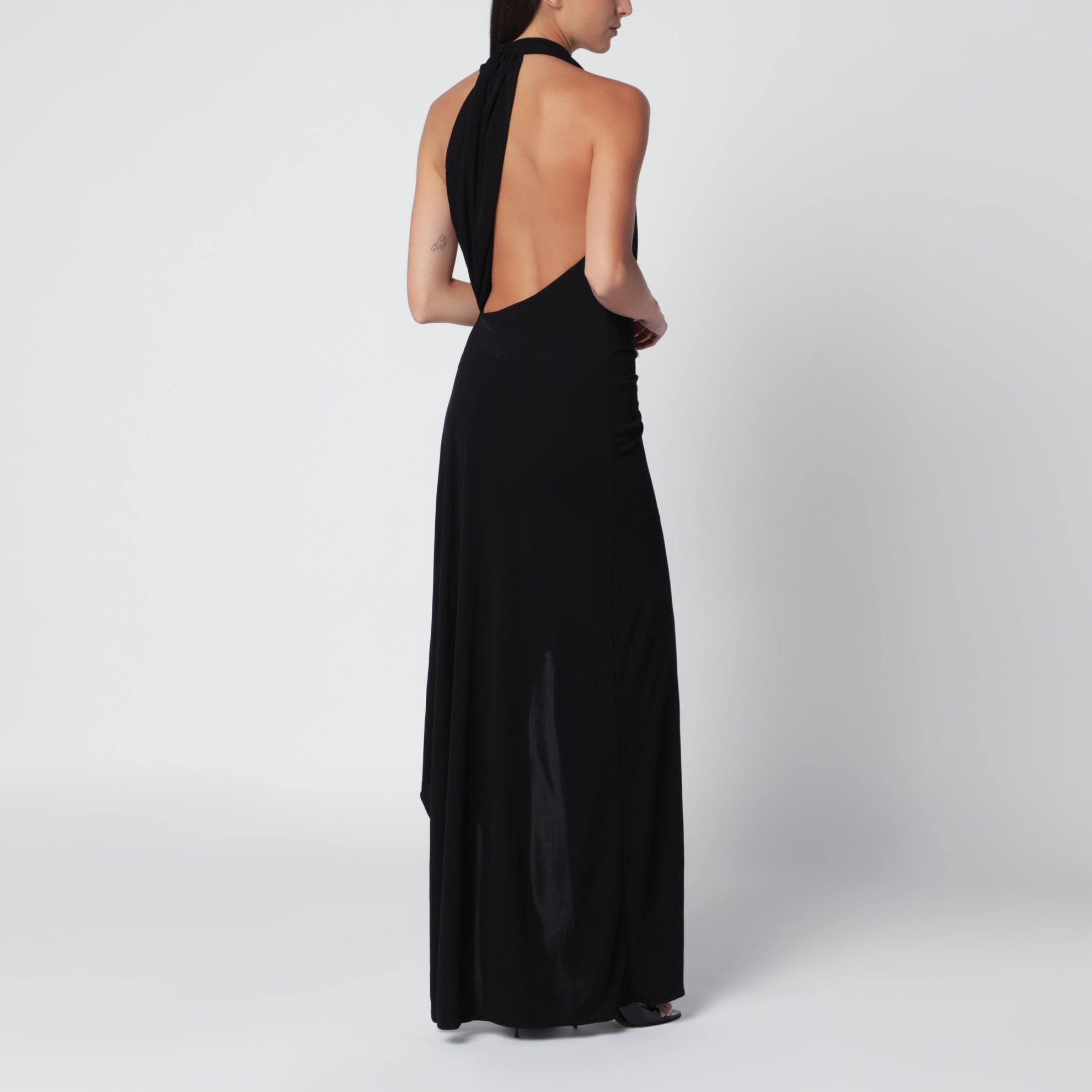 Spire Cascade Black Viscose Dress