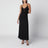 Schwarzes Kleid aus geripptem Stretch-Jersey