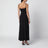 Schwarzes Kleid aus geripptem Stretch-Jersey