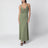 Abito verde in jersey stretch a costine