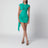 Robe Droplet verte drapée en jersey