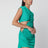 Robe Droplet verte drapée en jersey