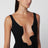 Schwarzes Minikleid aus Stretch-Jersey mit Cut-out-Ausschnitt